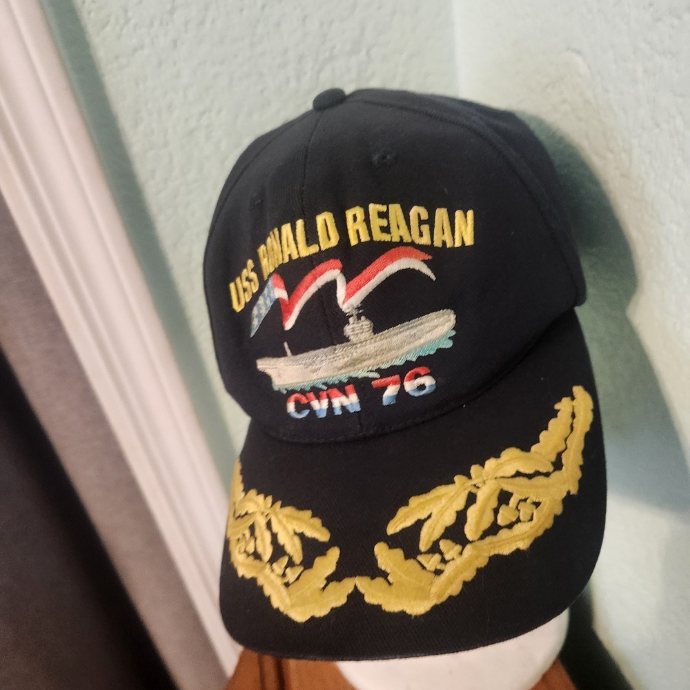 USS Ronald Reagan Navy Ship  Strapback Hat CVN 76 Command Caps USA Aircraft Carr